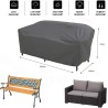 Gartenmöbel Abdeckung Schutzhülle für Lounge Chair Gartenbank 2-Sitzer Abdeckung Loungesofa 250x100x70H cm