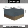 Hentex Cover Rechteckige Allwetter Garten Whirlpool Abdeckung, Schutz vor Wind UV schützende (Grau (230W*230D*25H cm)