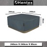 Hentex Cover Rechteckige Allwetter Garten Whirlpool Abdeckung, Schutz vor Wind UV schützende (Grau (240W*240D*85H cm)