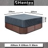 Hentex Cover Rechteckige Allwetter Garten Whirlpool Abdeckung, Schutz vor Wind UV schützende (Grau (220W*220D*30H cm)
