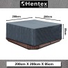 Hentex Cover Rechteckige Allwetter Garten Whirlpool Abdeckung, Schutz vor Wind UV schützende (Grau (200W*200D*85H cm)