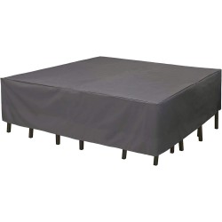 Abdeckung Schutzhülle für Gartenmöbel Rechteckig Abdeckeplane für Tisch und Stühle Grau.Größe:200x190x85cm
