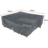 Abdeckung Schutzhülle für Gartenmöbel Rechteckig Abdeckeplane für Tisch und Stühle Grau.Größe: 300X300X70cm