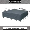 Abdeckung Schutzhülle für Gartenmöbel Rechteckig Abdeckeplane für Tisch und Stühle Grau.Größe: 270X210X70cm