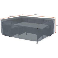 Abdeckung Schutzhülle für Gartenmöbel Rechteckig Abdeckeplane für Tisch und Stühle Grau.Größe: 270X210X70cm
