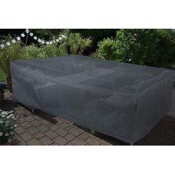 Abdeckung Schutzhülle für Gartenmöbel Rechteckig Abdeckeplane für Tisch und Stühle Grau.Größe: 270X210X70cm