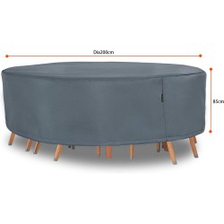 Schutzhülle rund für Gartentisch und Garten Whirlpool, Durchmesser Ø 200cm x  85H cm